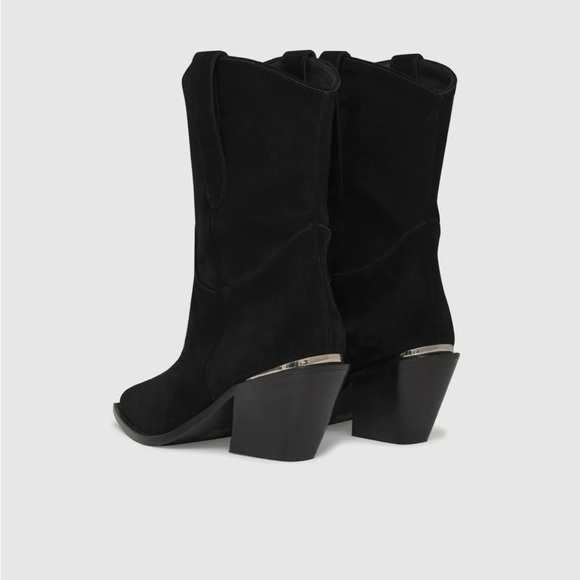 ANINE BING Black Mid Tania Boots size 7 - Picture 3 of 8